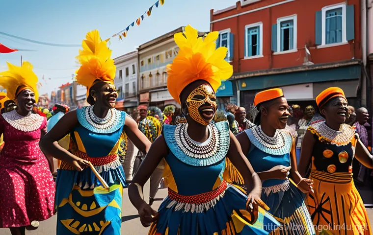앙골라의 공휴일과 축제일 - Prompt 1: Angolan Carnival Celebration**